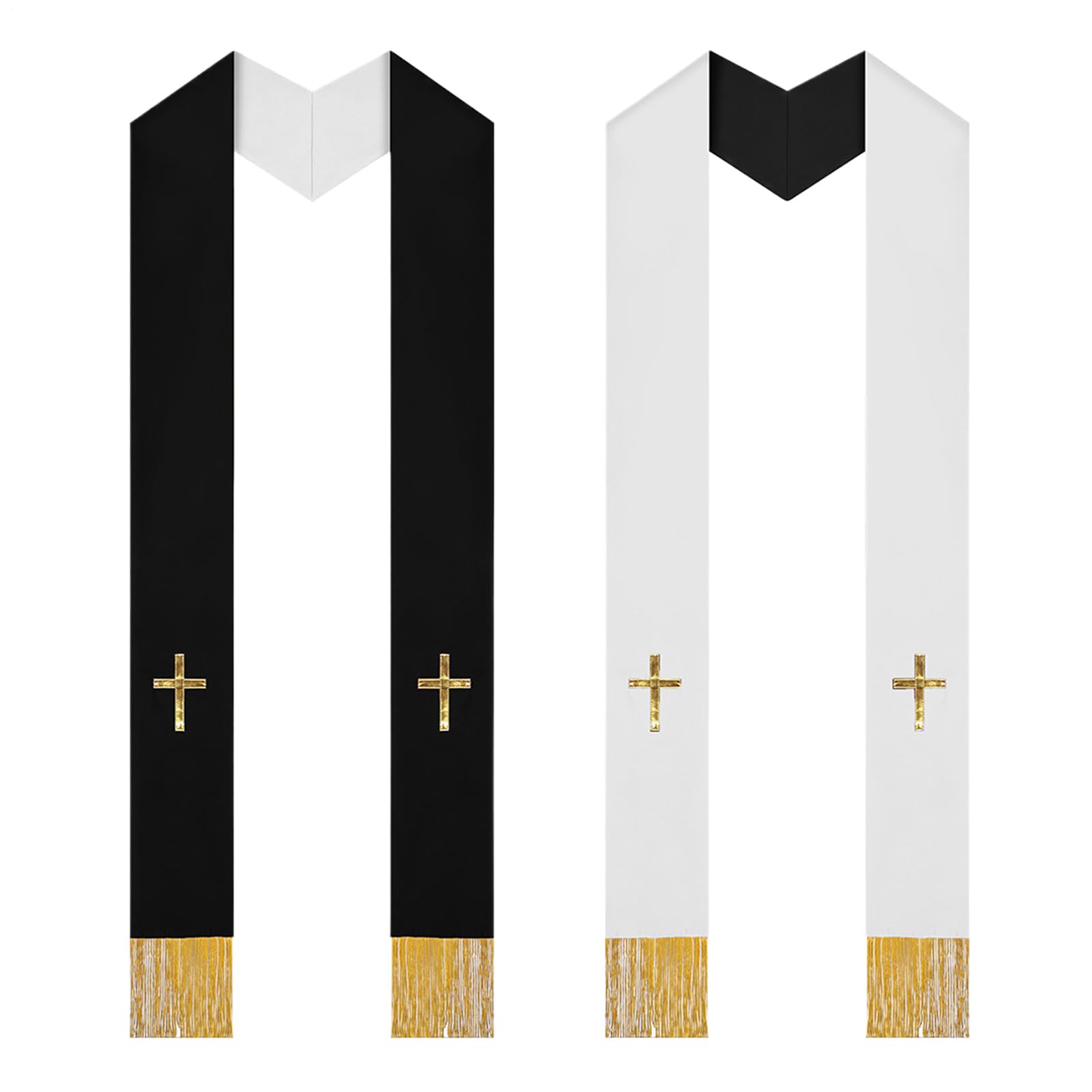 Clerical Stole, with Tassels and Reversible Traditional Church Supplies | For Adult Shepherd Shawl Stole, for Wedding Ceremonies, Christenings and Confirmation