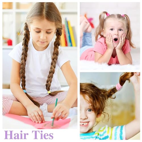 Image of Elina 100 Pcs Baby Hair Ties for Girls and Kids Soft Premium Cotton Mini Elastic Rubber Bands Stretchable Non-Slip Small Ponytail Holder Tiny (Pastel Color) (Pack of 100)