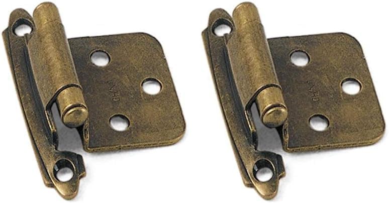 Laurey 28705 Bisagras de gabinete semiocultas de latón antiguo sin compensación, 1 unidad (paquete de 2)