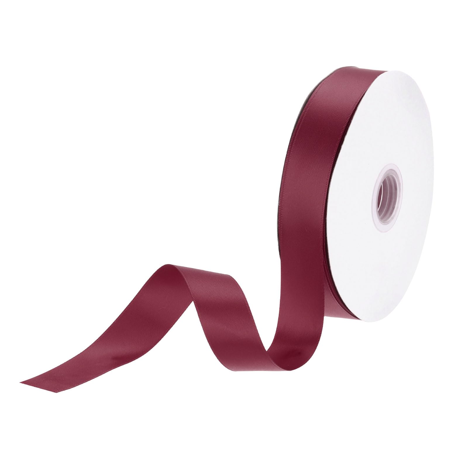 DMiotech 25mm Satin Ribbon 46m/150ft Thin Double Face Fabric Grosgrain Ribbon for Gift Wrapping Floral Hair Flower Bouquet Dark Red