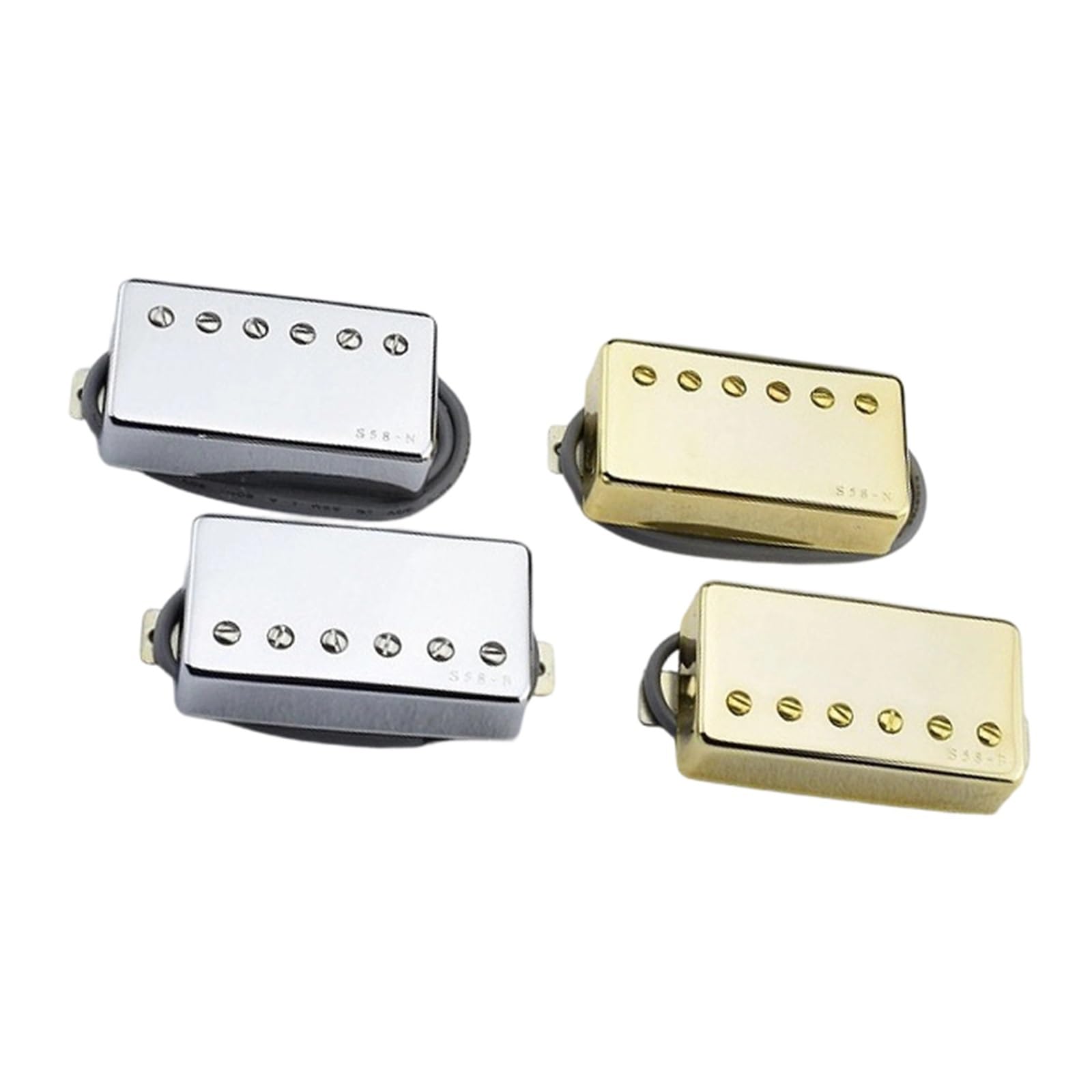 Micro Humbucker Pour Guitare Électrique Accessoire D'instrument De Jazz Professionnel Micro Électrique Simple Bobinage Alnico 5(Gold 1)
