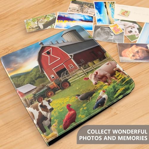 Álbum de Fotos de Animales de Granja WELLDAY en Cuero con 20 Páginas Adhesivas y Tamaño 24 x 11.8 pulgadas miniatura 5