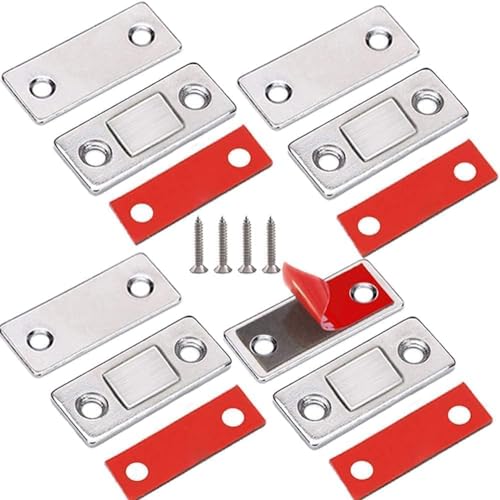 Orret Home 4 Adet Mıknatıslı Kilit,Kendinden Yapışkanlı Kapı Mıknatısları,Mobilya, Sürgülü Kapı, Dolap Kapısı, Çekmece Kilidi,Tutucu,Mıknatıs