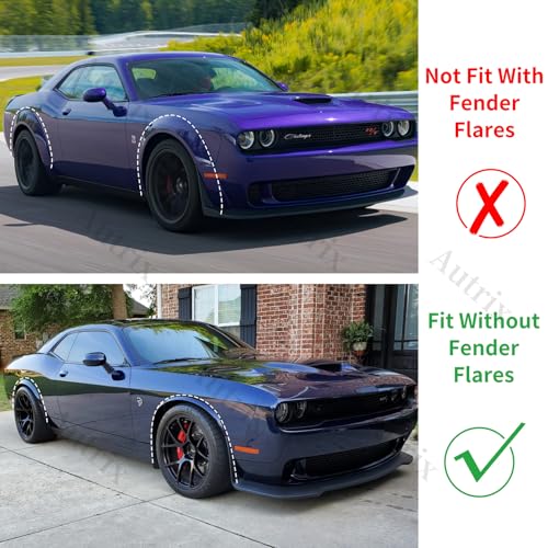 Image of Challenger Mud Flaps for 2015-2024 Dodge Challenger Splash Flaps Front & Rear Mud Guards Fender Accessories 4Pcs Matte Black