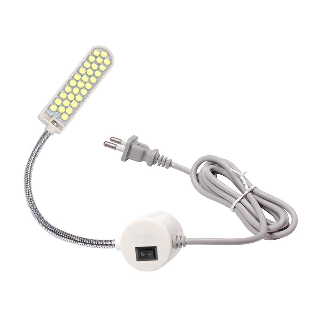 AC110-245V 2W 30LED Sewing Machine Light Lamp Magnetic Fixed Base Flexible Bendable Tube Goose Neck Design for Housework Household Duties Chores
