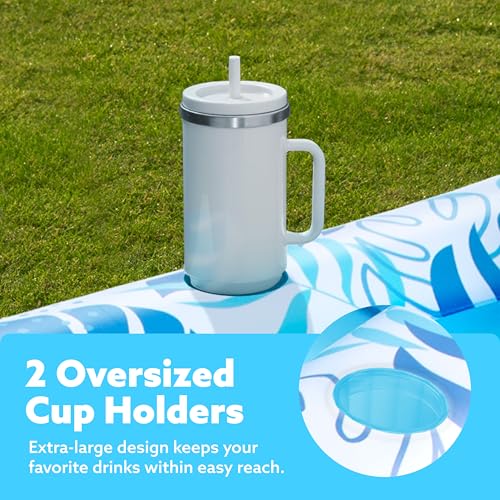 sloosh inflatable tanning pool lounger float 7034 x 4634 pool floats adult with pillow 4 in 1 suntan tub raft floatiesunbathing bed lounge for water blow up kids ball pit party gifts l-blue