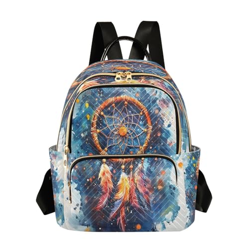 ALAZA Dream Catcher Watercolor Small Backpack for Women Fashion Backpack Purse Lightweight Casual Daypack Back Pack Travel Bag, S