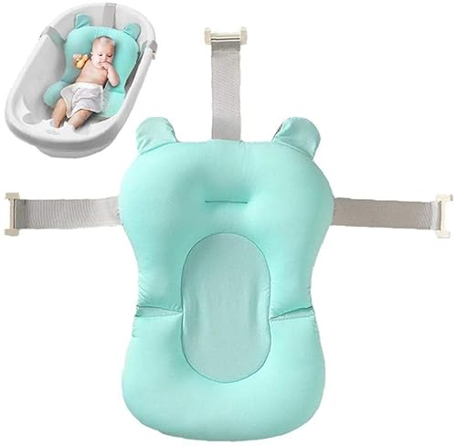 ベビーバスネット ベビー用お風呂マット 新生児風呂 赤ちゃん湯船 滑り止め設計 バスタブ用 シャワー 沐浴サポート お誕生日 入園 出産お祝い プレゼント 男の子 女の子 グリーン