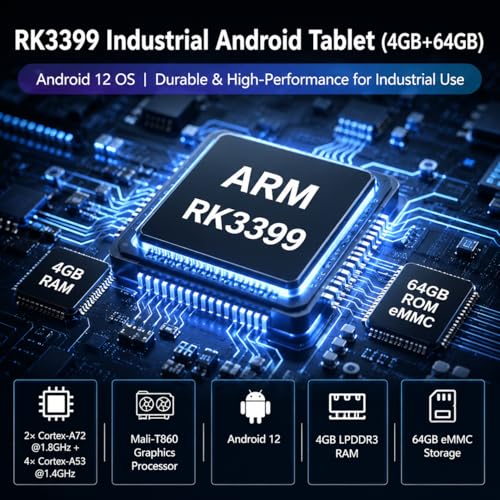 Image of 21.5 inch All in One Computer Android 12, Touchscreen Industrial Panel PC with Wall Mount, RK3399, 4GB Ram 64GB Rom, 1920*1080 IPS, HDMI 2.0, USB3.0*1, USB2.0*3 for Office /Automation /Kiosk /Bar /Warehouse