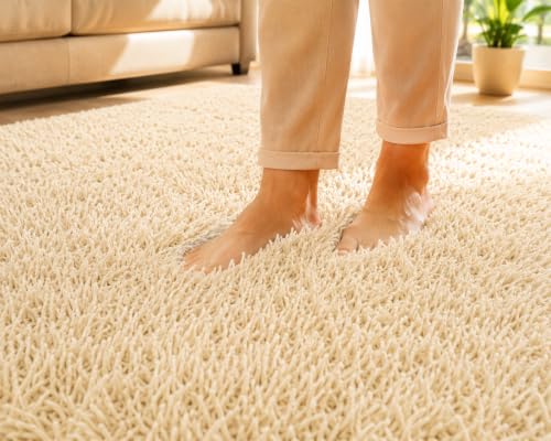 Image of Shaggy Carpet 4x6 Ft for Living Room & Bedroom (Light Mouse)