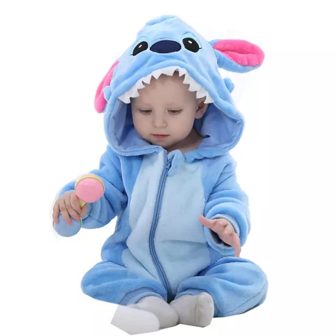 BRANDONN Unisex Baby Flannel Jumpsuit Panda Style Cosplay Clothes Bunting Outfits Snowsuit Hooded Romper Outwear (Blue Bear, 3-6 Months) BRANDONN Unisex Baby Flannel Jumpsuit Panda Style Cosplay Clothes Bunting Outfits Snowsuit Hooded Romper Outwear (Blue Bear, 3-6 Months)