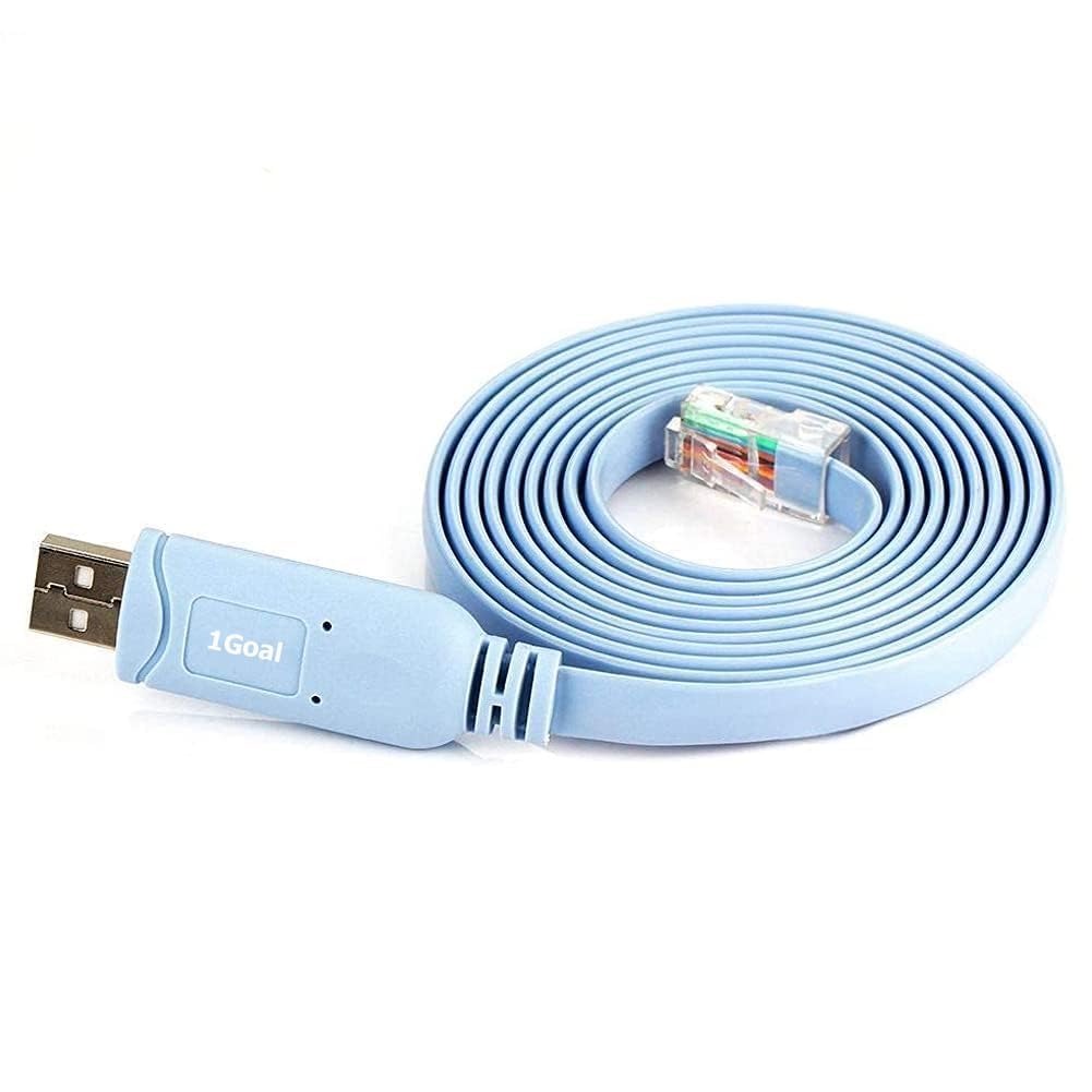 1Goal USB Console Cable,USB to RJ45 Console Serial Console Cable with FTDI Chip Compatible with Routers/Switches for Laptops in Windows etc (Pack of 1) TD-869C,Blue (B0DD1QHPB2) Amazon Price History, Amazon Price Tracker