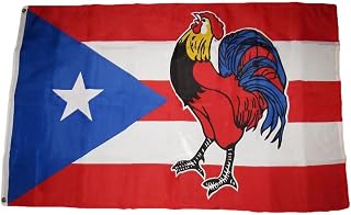 Flakita's Novelties 3x5 Puerto Rico Rican Cock Chicken Rooster GALLO Super Polyestrer Flag Banner with grommets