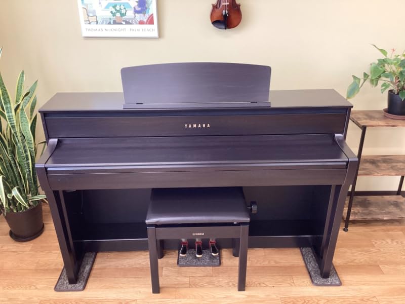 Amazon | 3ポイントマット 電子ピアノ用 ダークブラウン 防音 防振 防