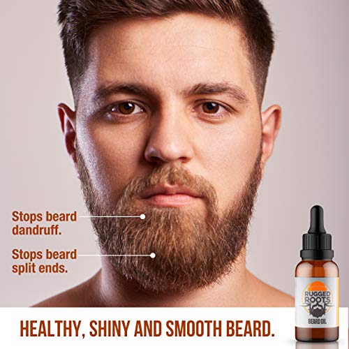Beard Oil And Conditioner By Rugged Roots-Natural Beard Care Made With Orange Cedarwood Scented Premium Oils -Softens Beard And Promotes Healthy Beard Growth-Creative Gift For Husband, Dad, Boyfriend #TOP3