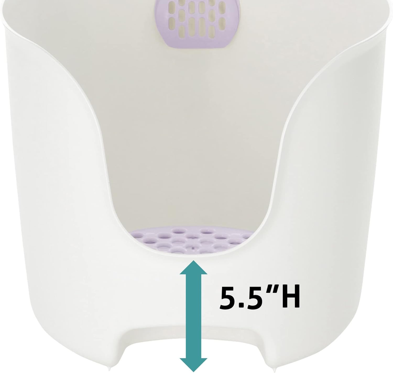 Richell 60019 Paw Trax High Wall Cat Litter Box White & Lavender