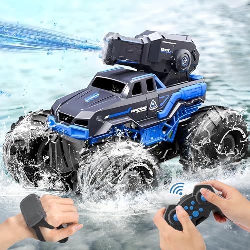 Amphibious Remote Control Car Boat Water Squirt RC Tank 2.4GHz Gesture Sensor 4WD Monster Truck...