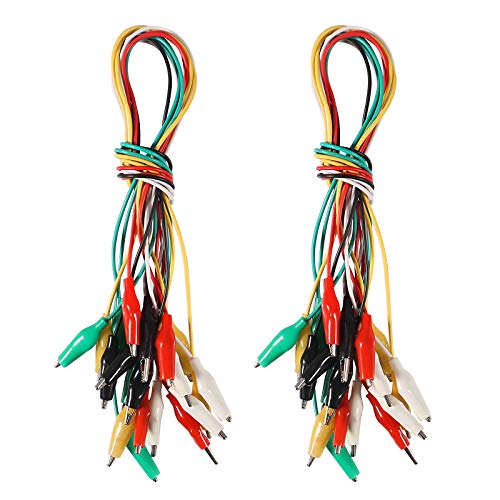 Image of 20PCS Alligator Clip Test Leads Double-end Electrical Alligator Clips with Wires Test Leads 5 Colors (2 PACK)