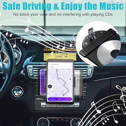 Samochodowy uchwyt na telefon do gniazda CD 1011 cali, uniwersalny obracany o 360° gniazdo CD tablet stojak samochodowy kompatybilny z Galaxy Tab S9 10 20 Series Pro, iPhone 12 12 mini 12 Pro Max 11