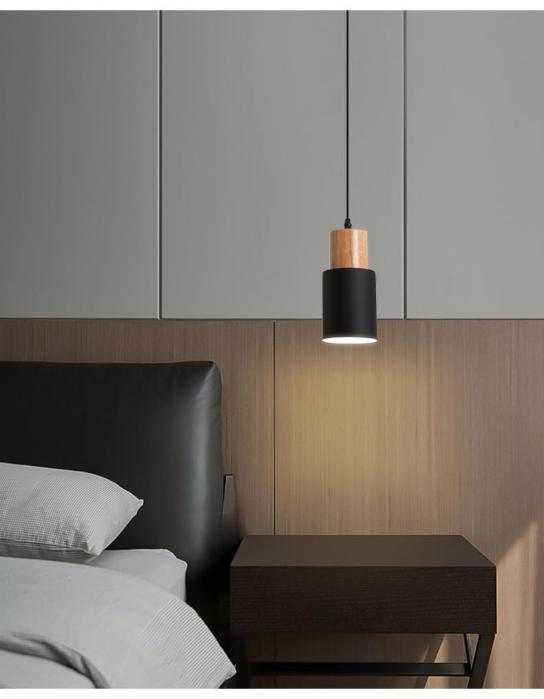 Lámpara colgante inalámbrica a batería para cocina, Isla, comedor, dormitorio, pasillo, accesorio Negro para colgar en El techo con Control remoto, fácil instalación y portátil.