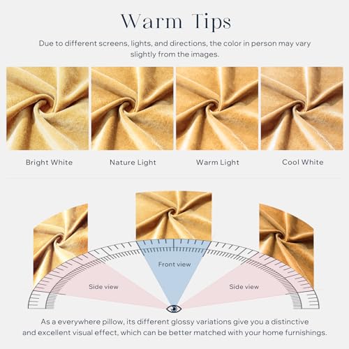 Image of Phantoscope Pack of 2 Velvet Decorative Throw Pillow Covers Soft Solid Square Cushion Case for Couch Shiny Gold 18 x 18 inches 45 x 45 cm