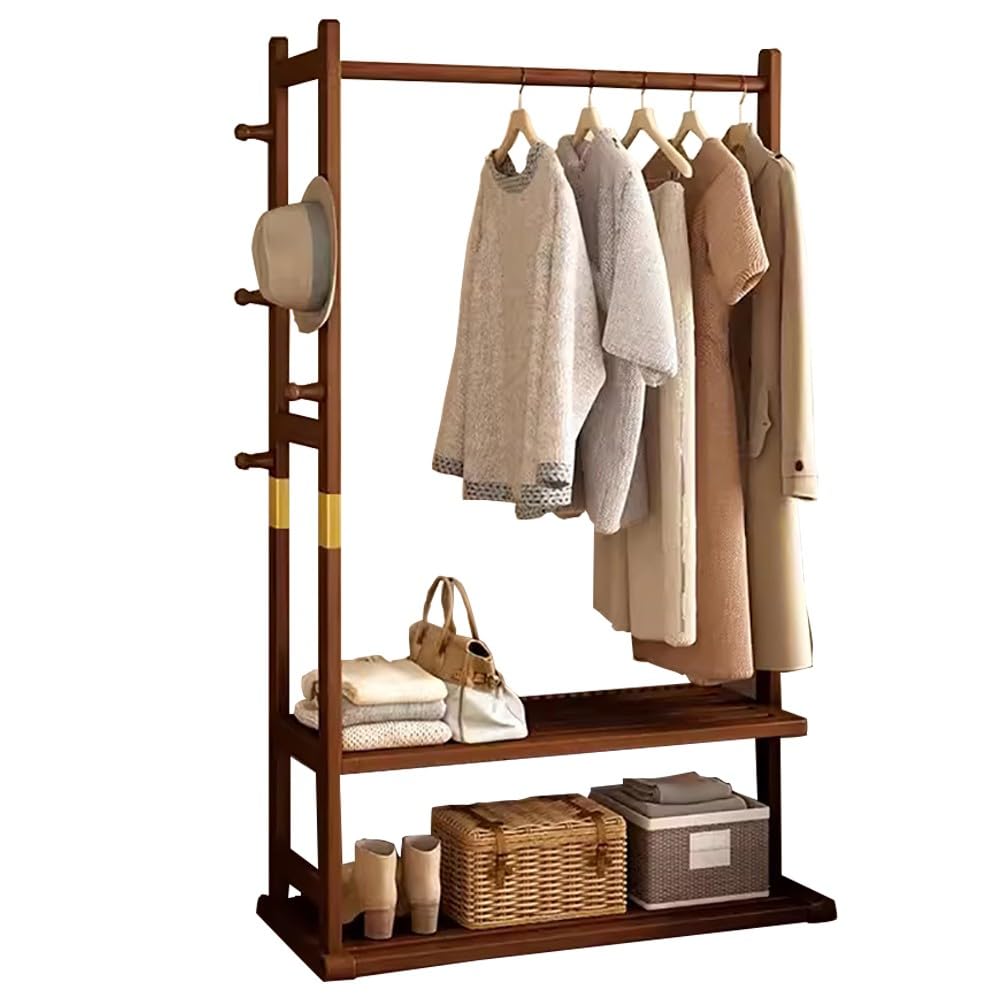 FGXHHS Industrial Coat Rack Hall Tree with Shoe & Sto Shelves, Sturdy Easy Assembly for Hallway, Bedroom, Office - 40/60/80/100CM, Max Load 100kg