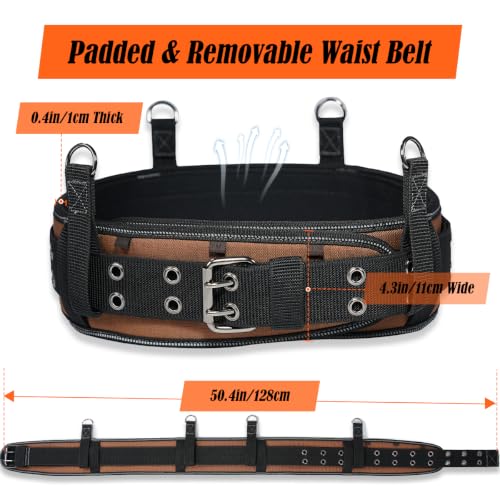 Image of WELKINLAND 39-Pocket Tool Belt With Suspenders, Heavy-Duty Roof Tool Belt