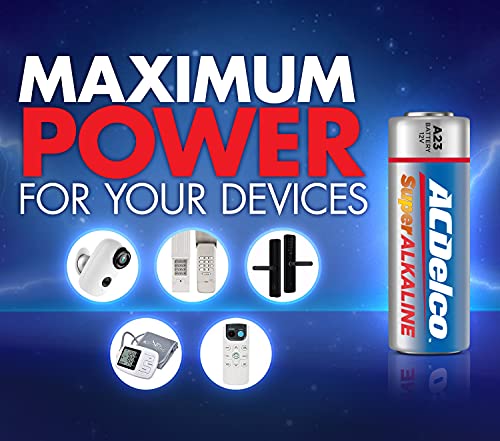 Acdelco 12-Count A23 Batteries, 12V Maximum Power Super Alkaline Battery, 5-Year Shelf Life #TOP2