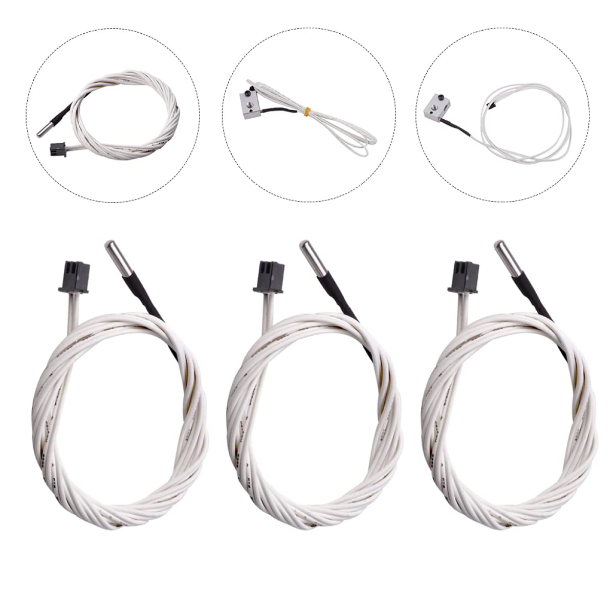 review iplusmile 15pcs End Wiring and Hot Heater Thermistors Block Resistance Temp Pin Temperature Parts High Printer Ntck Thermal Thermistor M D with Resistor Accessories Connector Sensor