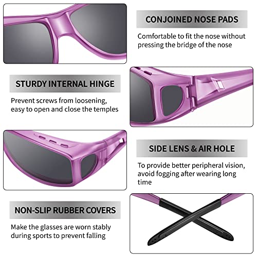 Image of URUMQI Polarized Sunglasses Fit Over Glasses for Men Women, Wraparound Sun Glasses UV400 Protection for Driving Fishing