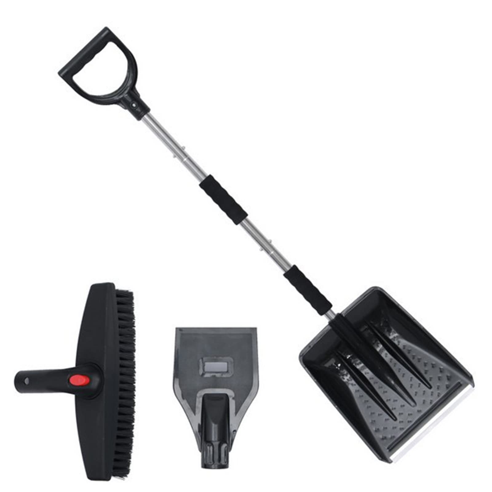 Juego de Pala de Nieve de Acero Inoxidable 3 en 1,Plegable Ajustable para Acampar al Aire Libre, para el Parque
