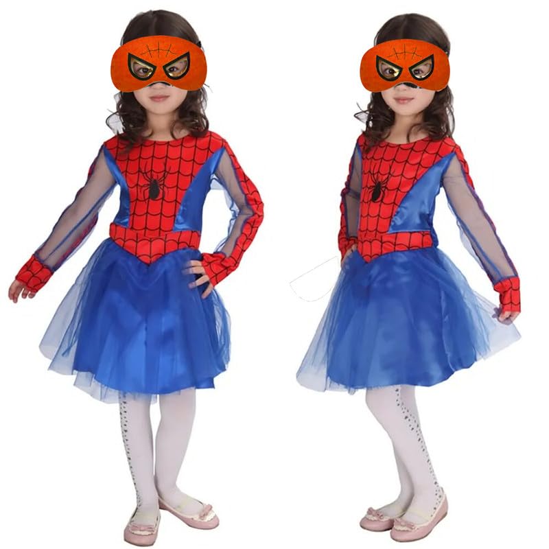 YUPPIN Polyester Girls Superhero Dress Spidergirl Costume (4-5 Years), Blue (B0CW5SMY78) Amazon Price History, Amazon Price Tracker