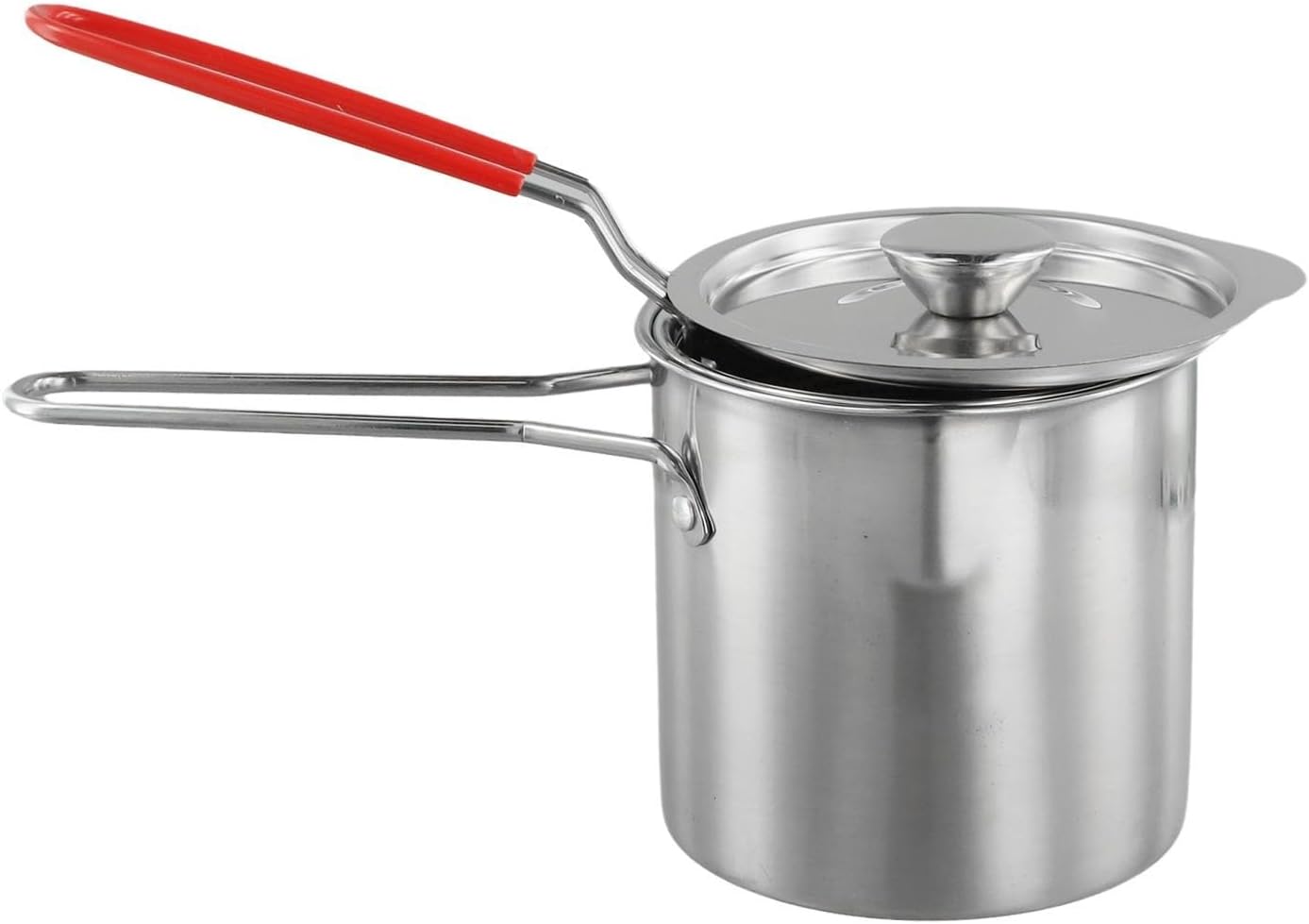 Deep Fryer Pot 304 Stainless Steel Frying Pan with Strainer Basket and Handle,Japanese Tempura Fryer Deep Fryers Frying Pot for Frying Fish Shrimp Chicken and Fries
