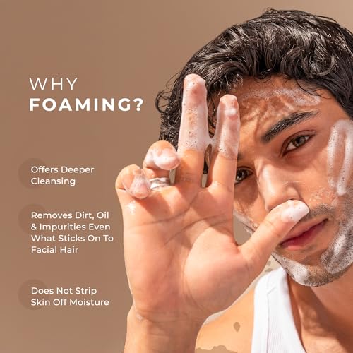 Image of Naturali Clarifying Foaming Face Wash | With Willow Bark, Green Tea & Glycolic Acid | Cleanses Skin Under The Beard | Gently Exfoliates | Removes & Controls Excess Oil | 100ml