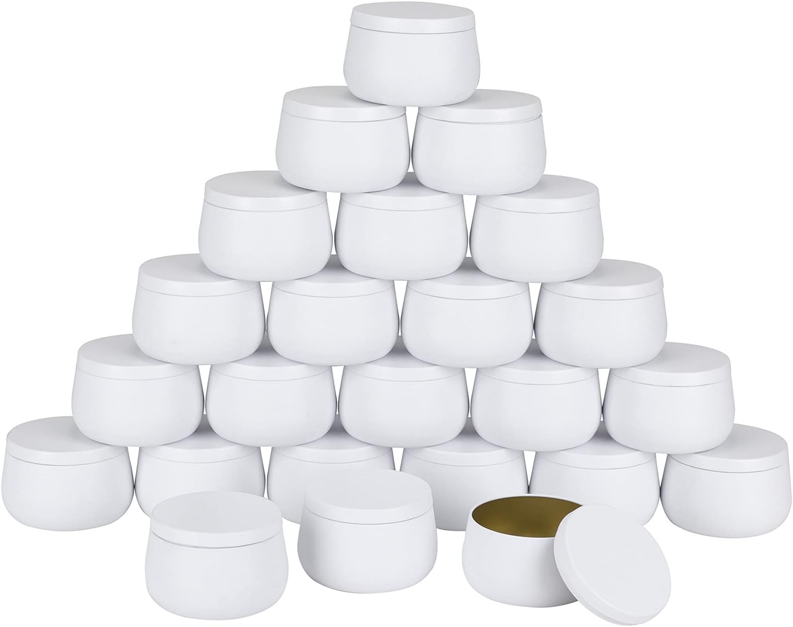 8oz Candle tins with lids,White Candle Jars,Bulk Candle tins for Making Candles,Candle Making Jars(24PACK, White)