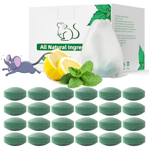 Pest Rodent Repellent, 24 Pack Peppermint Oil Repellent for Mouse Rats Spider Roach Ant Squirrel...