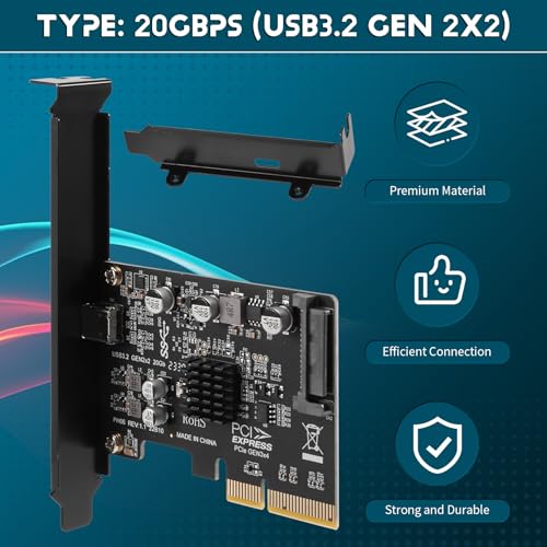 Tarjeta PCIE USB Type C 3.2 Gen 2X2 controladora interna PCI Express 4X 2