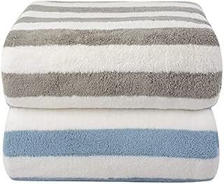 VIVOTE Microfiber Bath Towel Gym Towel Fast Drying Soft Super Durable Super Absorbent Multipurpose Use for Sports Travel Fitness Yoga 70x140 CM 2Pack (Grey+Blue)