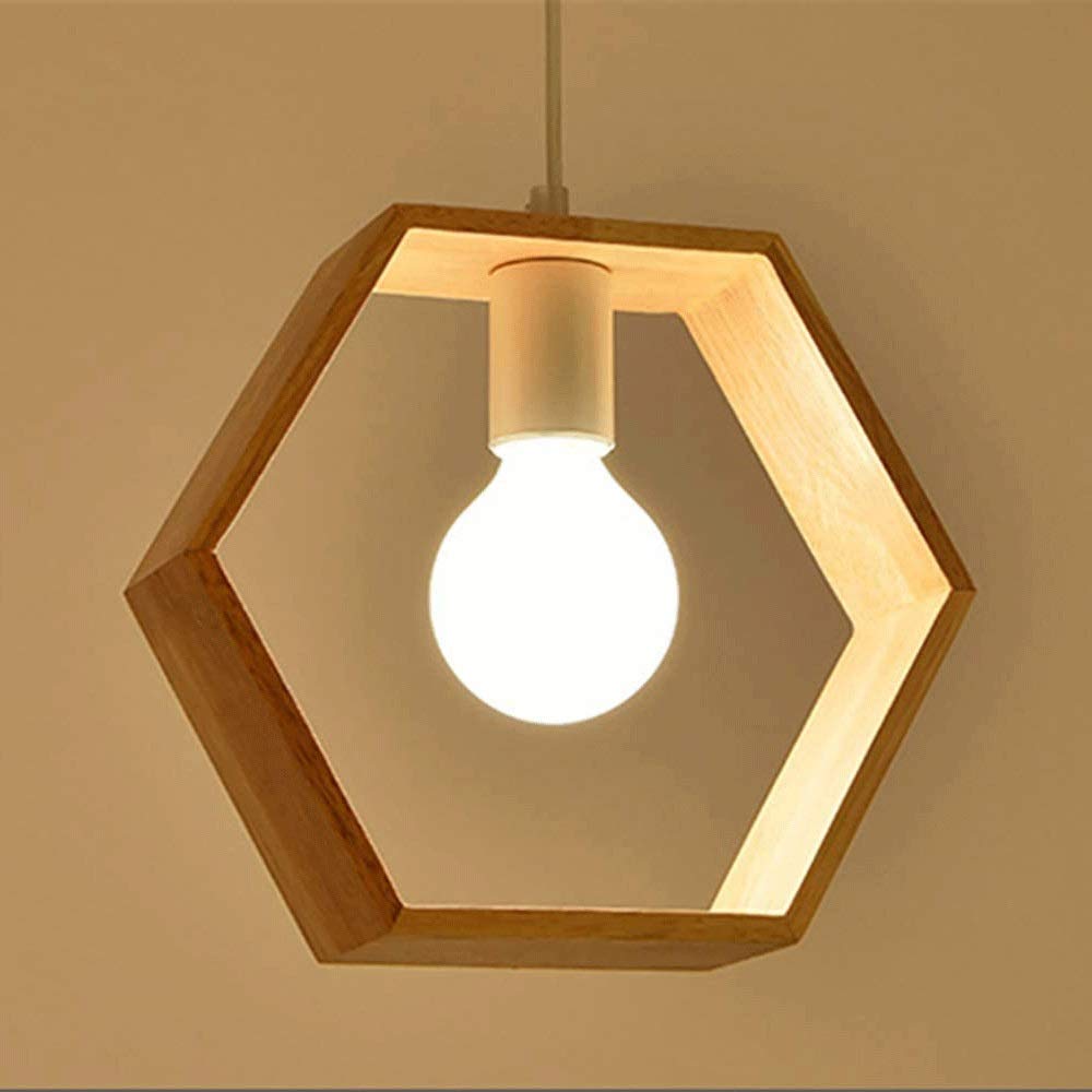 Abat-jour en bois hexagone simple pour corriger l'éclairage de votre salon