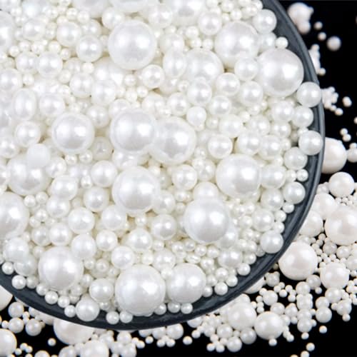 Edible White Pearls for cake decorating 120G White Pearl Edible Cake Topper Birthday Christmas Halloween Thanksgiving Wedding cake decoration