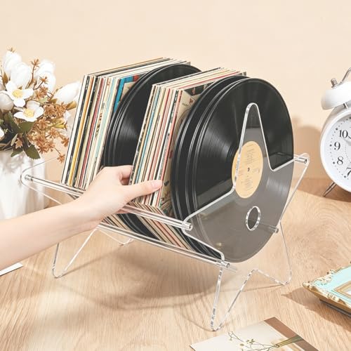 Rangement disques vinyles en forme d'étoile créative et transparent - 3