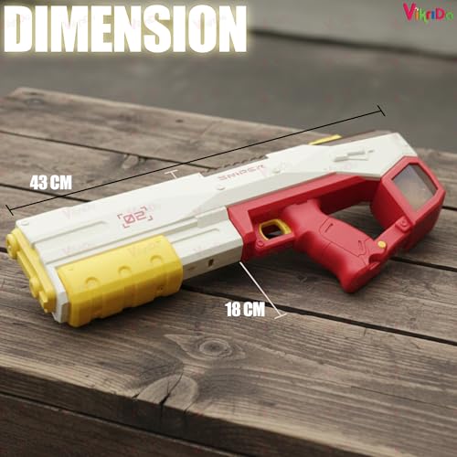 Image of VikriDA Electric Water Gun with Silicone Tube Dual Mode Automatic & Manual Shooting Long-Range Rechargeable Water Blaster for Kids Beach, Pool & Outdoor Summer Toy - Assorted