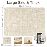 Faux Leather Placemats Set of 6, Heat Resistant Wipeable Washable PVC Place Mats, Reversible Waterproof Oil Proof Table Mats for Kitchen Dining Party Indoor Outdoor, 12" x 17", Beige