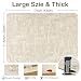 Faux Leather Placemats Set of 6, Heat Resistant Wipeable Washable PVC Place Mats, Reversible Waterproof Oil Proof Table Mats for Kitchen Dining Party Indoor Outdoor, 12" x 17", Beige
