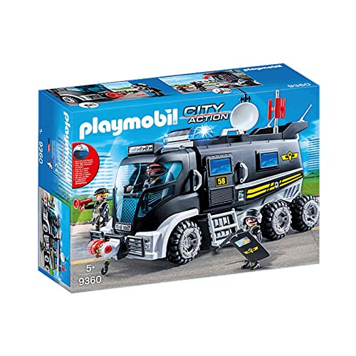 PLAYMOBIL 9360 Camion policiers d'élite avec sirène et gyrophare- City Action- Les policiers- Les policiers d'élite police