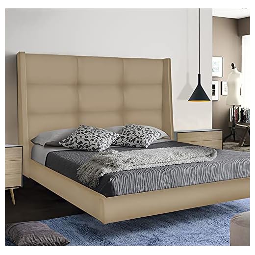 cabecero acolchado cama 150 LA WEB DEL COLCHON - Cabecero Tapizado Dalice para Cama de 150 (170 x 120 cms) Beige Polipiel