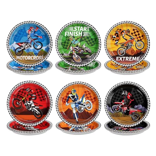 Greencian 60Pcs Dirt Bike Party Decorations 9" Dirtbike Birthday Heavy
