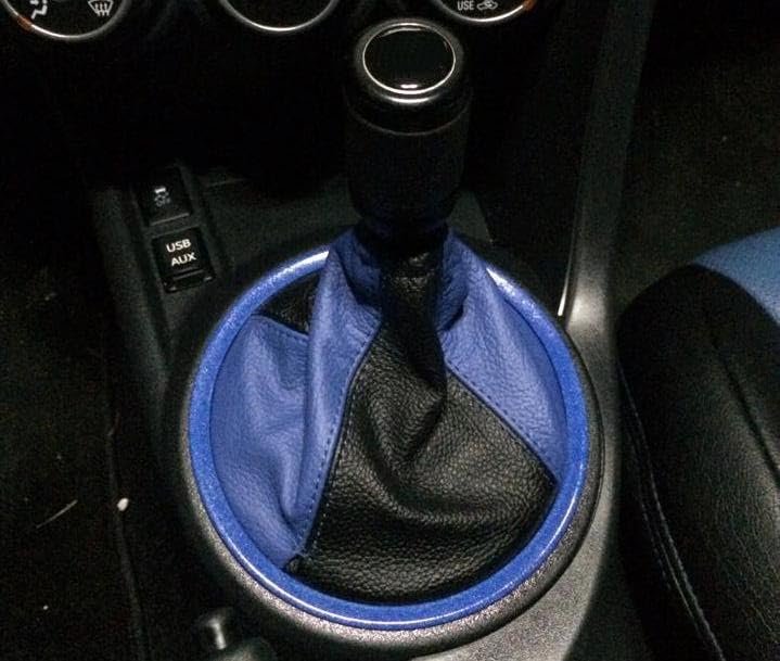 RedlineGoods Shift Boot - Automatic Compatible with Scion tC 2011-16. Tailor Made - not Universal. Genuine top-Grade Italian Black Leather with Blue Thread
