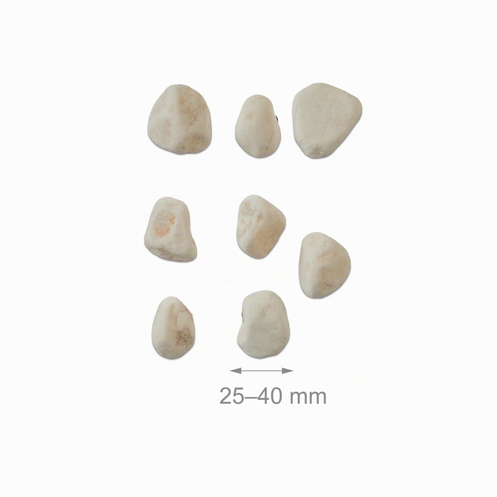 Relaxdays Graviers décoratifs pour Le Jardin, 5 kg, 25-40 mm, en marbre, Parterre, Pot de Fleurs, Tombe, Blanc