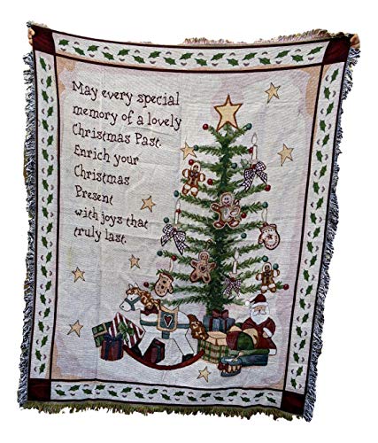 Tache White Christmas Morning Tree With Presents Woven Tapestry Throw Blanket 50" X 60" #TOP19